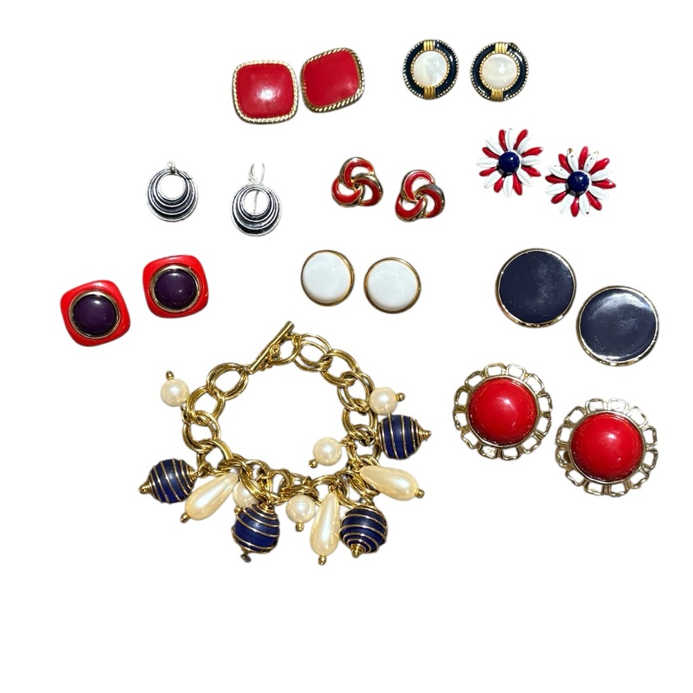 Awesome Vintage Lot!! ‘Nautical’ Red, White Blue Theme - Picture 4 of 13